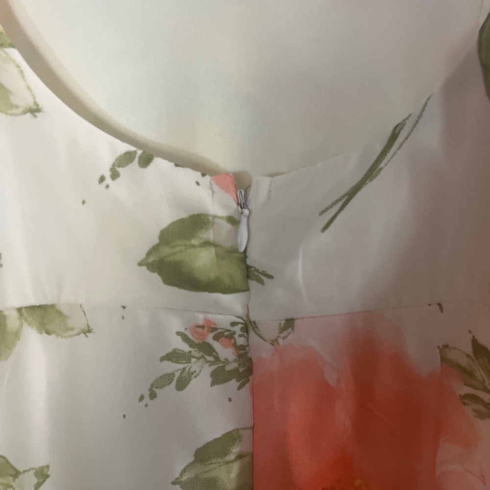 Altar’d State White Coral Pink Orange Floral Maxi Dress Flutter Ruffle Knoll M - Picture 8 of 11